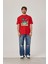 Sörfçü Iskelet Baskılı Kırmızı Tshirt 1