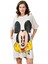 Mickey Baskılı Cotton Kumaş Elbise - Standart Beden Geniş Kesim 305 5