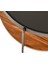 Harmonia Yuvarlak Orta Sehpa - 60 cm - Siyah Meşe Tabla / Ceviz Raf / Siyah Metal Ayak 2