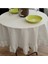 Ham Keten Krem Fırfırlı Yuvarlak Masa Örtüsü 2