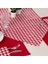 Tropikhome Moena Amerikan Servis Supla ve Runner Seti 6 Kişilik Kırmızı Ekose Desen Set 7
