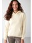 Adel Relaxed Fit Örme Kanguru Cepli Kapüşonlu Vanilya Sweatshirt 3