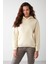 Adel Relaxed Fit Örme Kanguru Cepli Kapüşonlu Vanilya Sweatshirt 4