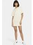 Sportswear Organic Cotton Short Sleve Dress Nakış Swooslu Elbise Krem 3