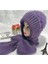 Kaliteli Malzemeden Örme Şapka Atkı-Mor (Yurt Dışından) 1