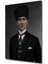 Dekoratif Dikey Atatürk Duvar Tablo Ahşap Dikdörtgen Tablo 4