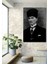 Dekoratif Dikey Siyah Beyaz Atatürk Duvar Tablo Ahşap Dikdörtgen Tablo 1