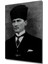 Dekoratif Dikey Siyah Beyaz Atatürk Duvar Tablo Ahşap Dikdörtgen Tablo 4