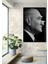 Dekoratif Dikey Yan Profilden Atatürk Duvar Tablo Ahşap Dikdörtgen Tablo 1