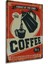 Dekoratif Tablo Coffee Retro Vintage Ahşap Poster Çerçeve Görünümlü Dikey Duvar Dekorasyon Tablosu 5