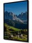 Dekoratif Dikey Dağların Arasındaki Kasaba Duvar Tablo Ahşap Dikdörtgen Tablo 5