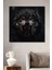 Dekoratif Dikey Kükreyen Kurt Duvar Tablo Ahşap Dikdörtgen Tablo 1