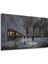 Dekoratif Ahşap Gri Yağmurlu Gece Tablosu Şık Yatay Duvar Dekorasyon Tablosu 3