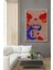 Ahşap Soyut Renkli Desenler Flower Modern Art Tablo Çerçeve Görünümlü Dikey Duvar Dekorasyon Tablosu 2