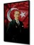 Ahşap Atatürk ve Türk Bayrağı - Dijital Tablo - Solmayan Canlı Renkler Çerçeve Görünümlü Duvar Tablo 3
