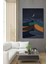 Dekoratif Bohem Minimalist Soyut Çizim Ahşap Tablo Çerçeve Görünümlü Dikey Duvar Dekorasyon Tablosu 2