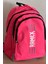 Pembe Sırt Çantası Büyük Boy Okul Çantası Seyahat Çantası Su Itici Spor Çantası 45X30X15CM 24LT 1