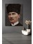 Dekoratif Dikey Atatürk Duvar Tablo Ahşap Dikdörtgen Tablo 1
