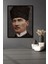Dekoratif Dikey Atatürk Duvar Tablo Ahşap Dikdörtgen Tablo 2