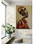 Dekoratif Dikey Afrikalı Kadın Modern Sanat Duvar Tablo Ahşap Dikdörtgen Tablo 1