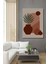 Dekoratif Bohem Minimalist Soyut Çizim Ahşap Tablo Çerçeve Görünümlü Dikey Duvar Dekorasyon Tablosu 2
