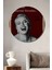 Dekoratif Tablo Sezen Aksu Retro Ahşap Poster Şık Yuvarlak Duvar Dekorasyon Tablosu 1