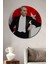 Dekoratif Atatürk ve Türk Bayrağı Temalı Ahşap Tablo Şık Yuvarlak Duvar Dekorasyon Tablosu 1