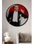 Dekoratif Atatürk ve Türk Bayrağı Temalı Ahşap Tablo Şık Yuvarlak Duvar Dekorasyon Tablosu 2