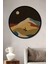 Dekoratif Dağlarda Gezen Adam Modern Sanat Duvar Tablo Ahşap Yuvarlak Tablo 1