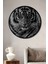 Dekoratif Siyah Beyaz Kaplan Duvar Tablo Ahşap Yuvarlak Tablo 1