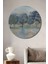 Dekoratif Mavi Painting Duvar Ahşap Tablo Şık Yuvarlak Duvar Dekorasyon Tablosu 1