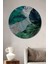 Ahşap Büyük Boy Premium Soyut Renkli Monstera Yapraklar Tablosu Yuvarlak Duvar Dekorasyon Tablosu 1
