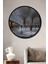 Dekoratif Ahşap Gri Yağmurlu Gece Tablosu Şık Yuvarlak Duvar Dekorasyon Tablosu 2