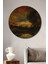 Dekoratif Yağlı Boya Görünümlü Orman Duvar Tablo Ahşap Yuvarlak Tablo 2