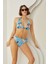 Renkli Mixed Boyundan Bağlamalı Üçgen Tek Üst Bikini 2