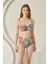Renkli Fresh Flower Kaplı Desteksiz Tek Üst Bikini 2