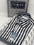 Klasik Uzun Kol Çizgili Yaka Düğmeli Cepsiz Erkek Gömlek T.1269 Siyah Beyaz 1