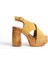 Mubiano Hakiki Deri Collection Kadın Süet Takunya Sandalet Hardal - MCGVN1502 - HRD 3