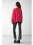 VANELTINA Kadın Bisiklet Yaka İçi Polarlı Oversize Fit Basic Pembe Sweatshirt 5