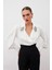 Aksesuar Detaylı Bodysuit Bluz - Ekru 1