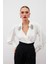 Aksesuar Detaylı Bodysuit Bluz - Ekru 2
