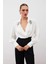 Aksesuar Detaylı Bodysuit Bluz - Ekru 4