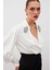 Aksesuar Detaylı Bodysuit Bluz - Ekru 5