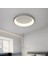 Beyaz Ø50CM Kumandalı Dimli, 3 Işık, Çember, LED Tavan Lambası, Modern Aydınlatma, Avize 3
