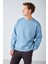 Stephan Erkek Yumuşacık Kumaşlı Oversize Fit Yuvarlak Yakalı Mavi Sweatshirt 5