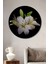Dekoratif Modern Çiçek Duvar Tablo Ahşap Yuvarlak Tablo 1