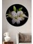 Dekoratif Modern Çiçek Duvar Tablo Ahşap Yuvarlak Tablo 2
