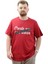Büyük Beden Erkek Tişört Baskılı Pamuklu Bisiklet Yaka Create U24079 Bordo 1