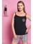 Kadın Ip Askılı Siyah Şortlu Pijama Takım 3824 1