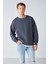 Stephan Erkek Yumuşacık Kumaşlı Oversize Fit Yuvarlak Yakalı Antrasit Sweatshirt 1